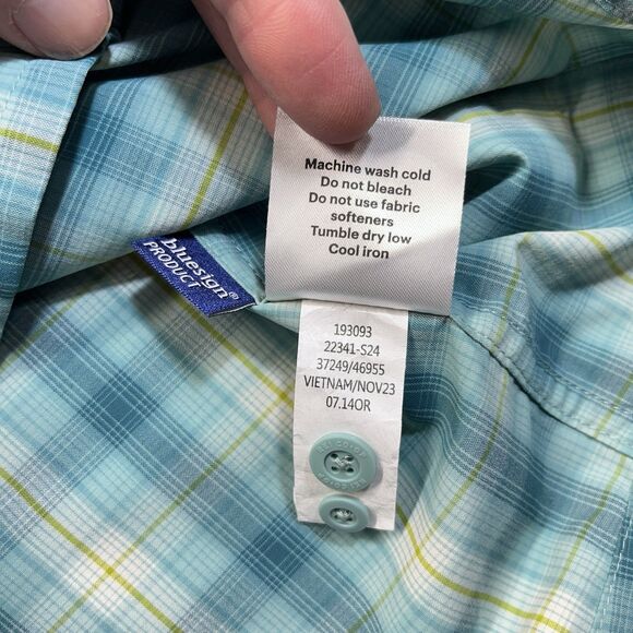 REI Co-op Sahara Long Sleeve Shirt Men’s Medium Blue Plaid Breathable Bluesign - Picture 6 of 12